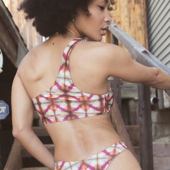 Urban Outfitters | NWT Shea One-Shoulder Printed Bikini Top - Picture 2 of 11